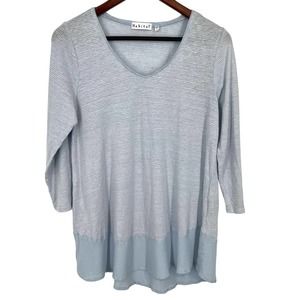 Habitat Womens Size Small Light Blue 3/4 Sleeve Blouse Shirt Top Wearable Art